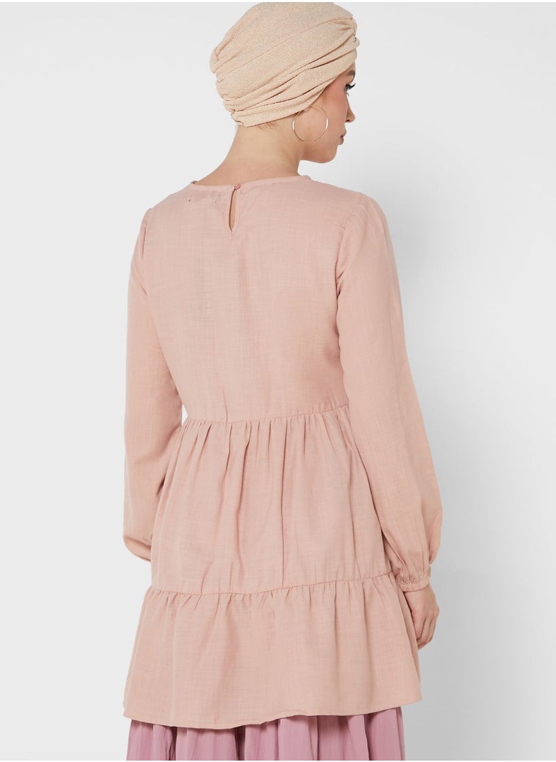 Khizana - Tiered Solid Tunic - Image 1