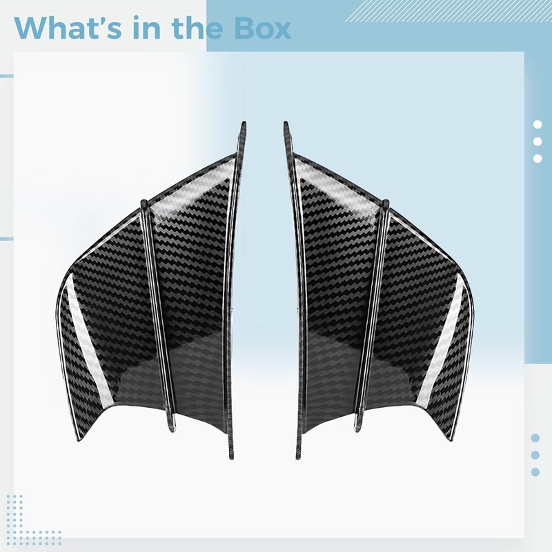 Carbon Fiber Pattern Motorcycle Winglets, Sport Accessories Aerodynamic Spoiler Wing, 7.1 In X 3.9 In (18 Cm X 10 Cm) Abs Deflector, R1 Accessories Motorcycle - Image 3