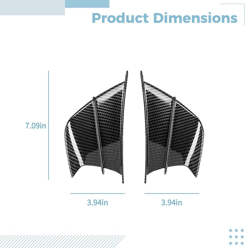 Carbon Fiber Pattern Motorcycle Winglets, Sport Accessories Aerodynamic Spoiler Wing, 7.1 In X 3.9 In (18 Cm X 10 Cm) Abs Deflector, R1 Accessories Motorcycle - Image 5