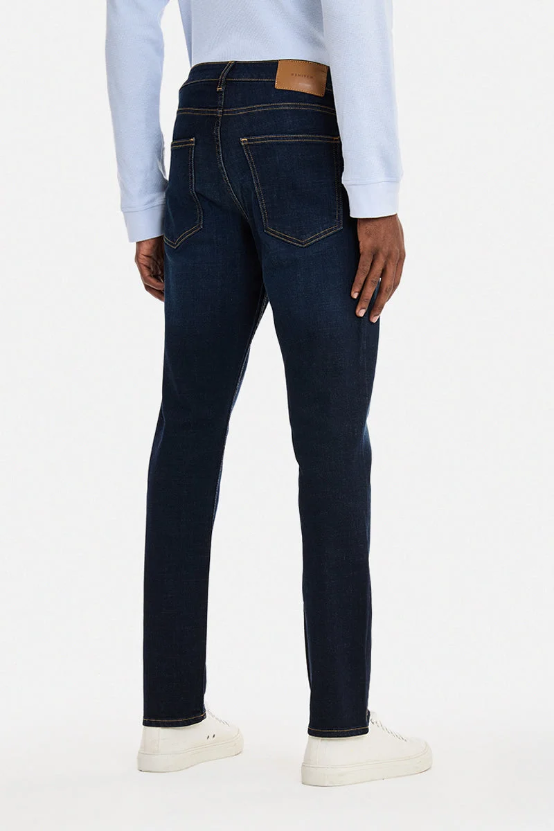 SNITCH Indigo Indigo Solid Slim Fit Casual Jeans for Men | Best Price UAE