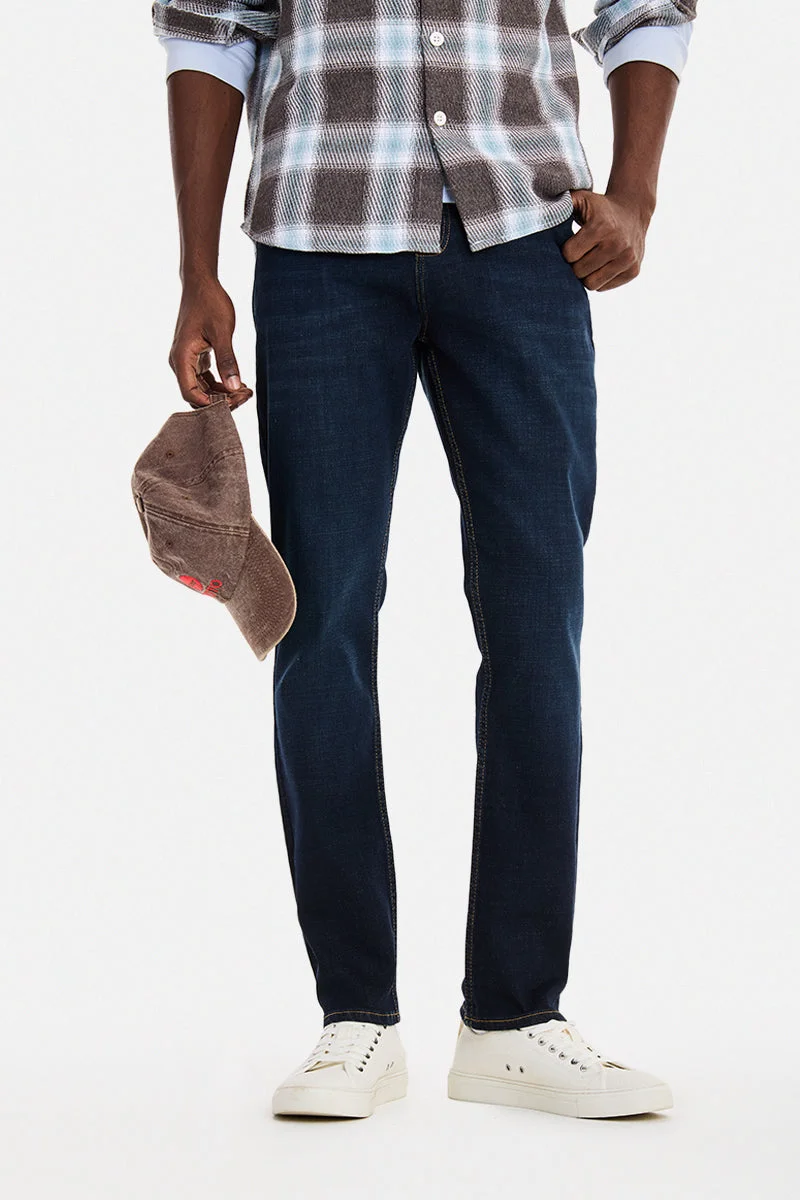 SNITCH Indigo Solid Slim Fit Casual Jeans