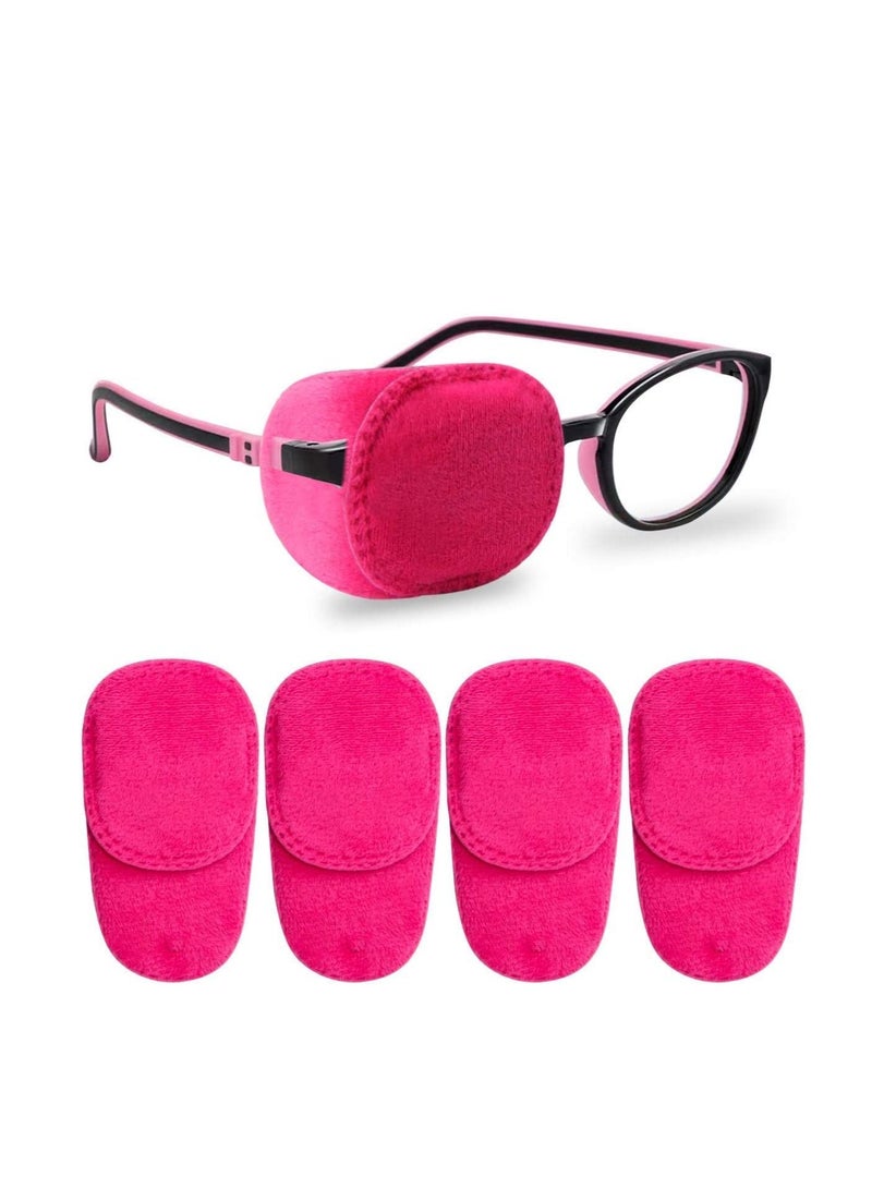 NIBEMINENT 4 Pack Eye Patches for Kids Girls Boys, Right Left Patch Glasses, Lazy Children Treating Amblyopia Strabismus and After Surgery Full Coverage Pink  - Image 1