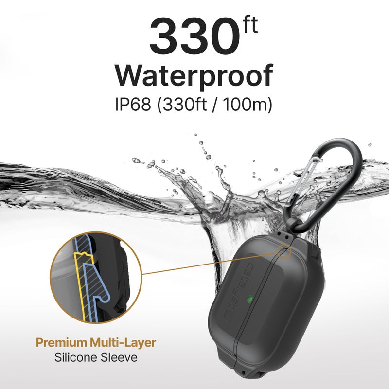 Catalyst حافظة كاتاليست للحماية الكاملة لسماعات AirPods Pro الجيل الثاني - حافظة مقاومة للماء والصدمات للجسم الكامل لسماعات AirPods Pro الجيل الأول والثاني - حافظة بنظام قفل آمن مع كارابينر - Image 2