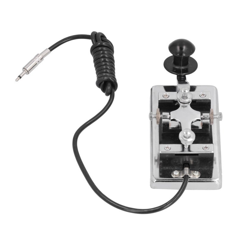 Morse Code Key: Stainless Steel CW Telegraph Hand Key - Detachable Plug, Desk-protecting Cushion, Heat-treated Hardness for Short Wave Radio Operation, Beginner Morse Learning & Communication Teaching - Image 3