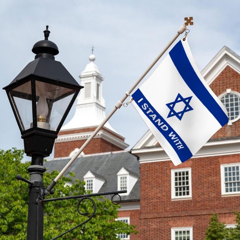 klarako Israel Flag, I Stand with Israel Flag, Israel Flag Embroidered Israeli National Flags Sewn Stripes Heavy Duty Outdoor with Brass Grommets, Vivid Color - Canvas Header and Double Stitched (3x5 Ft) - Image 2