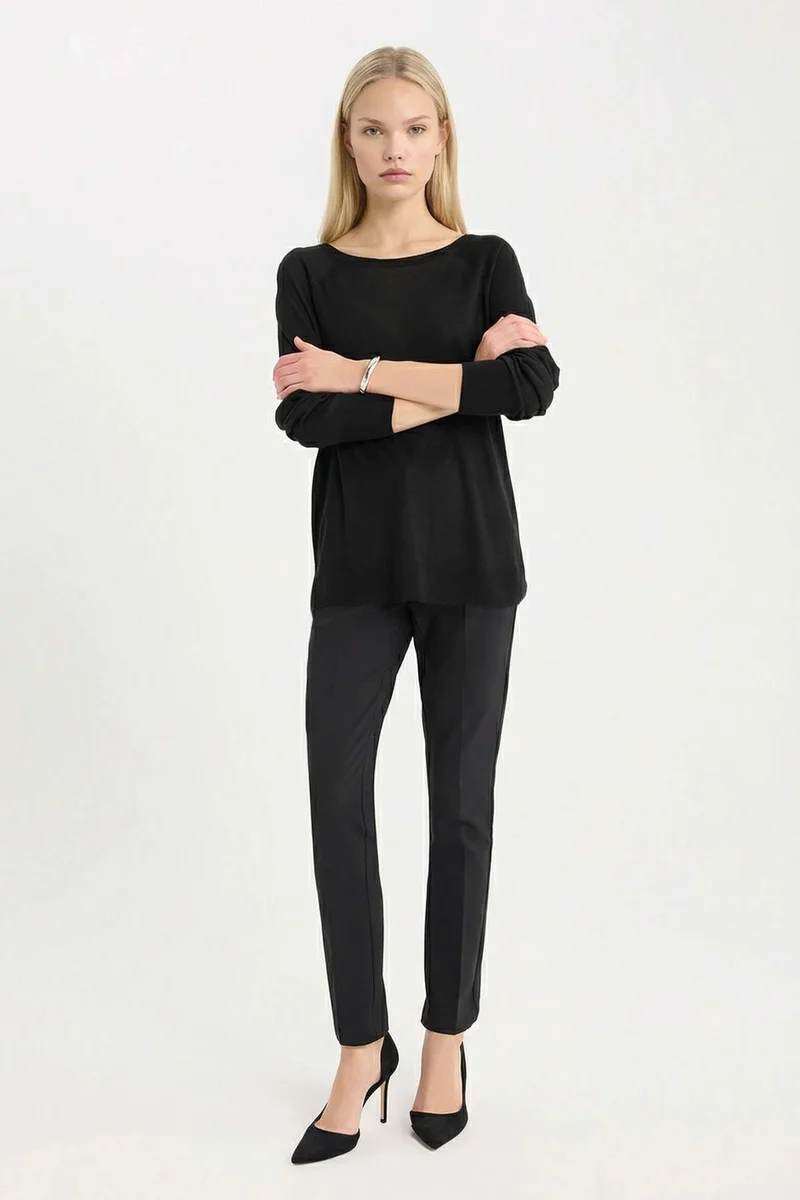 ديفاكتو Regular Fit Crew Neck Pullover