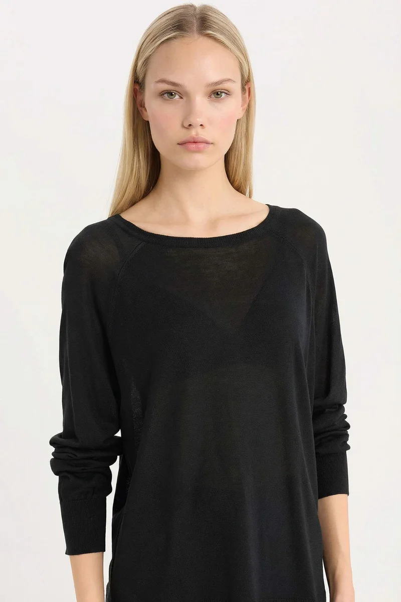 ديفاكتو Regular Fit Crew Neck Pullover