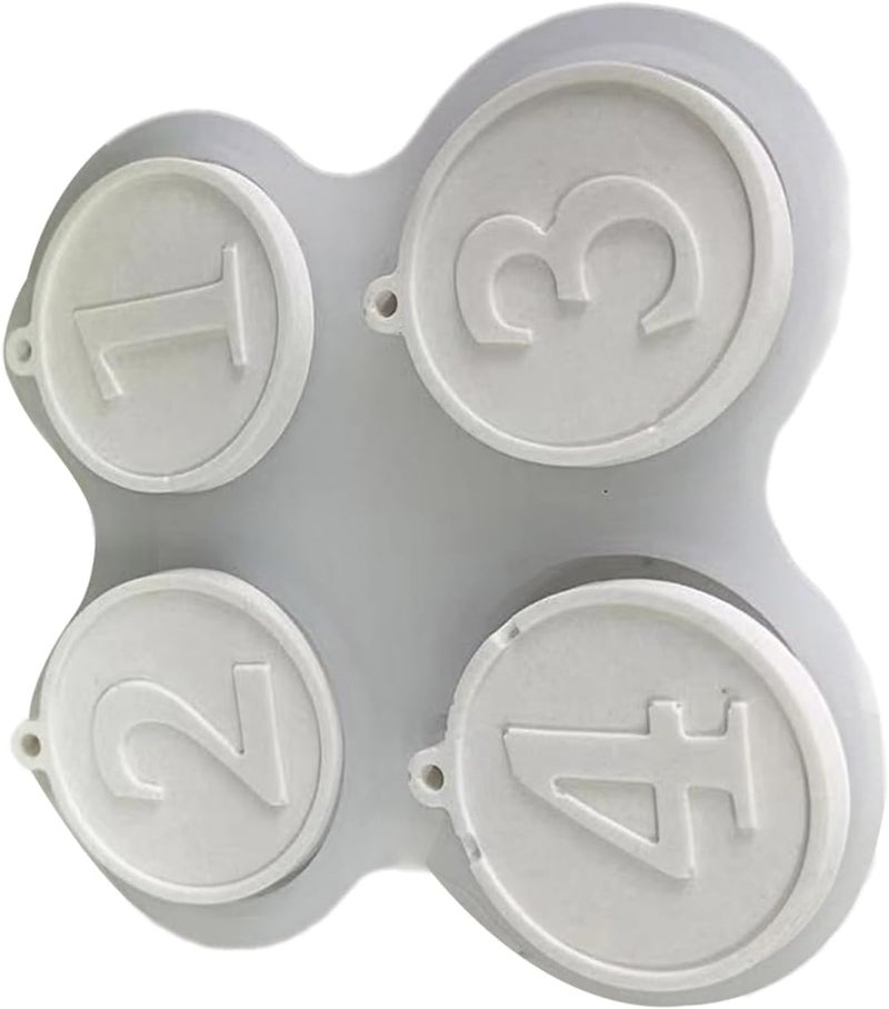 Round Number Pendant Silicone Decorations Hanging Ornament Plaster 1234 Keychains Round Pendant Silicone - Image 1