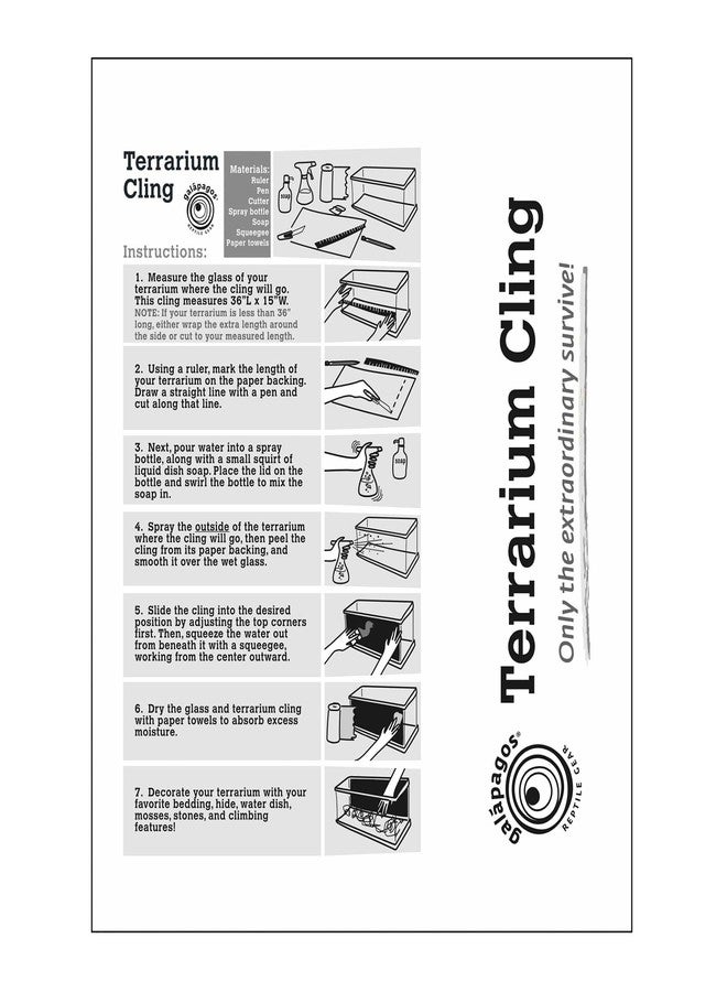 Galapagos Galápagos (05421) Terrarium Cling | Hi-Resolution Aquarium & Reptile Tank Backdrop | Static Vinyl Clings for Bearded Dragon, Gecko, Turtle, Snake, and Lizard Enclosures, 15" x 36", Forest - Image 2