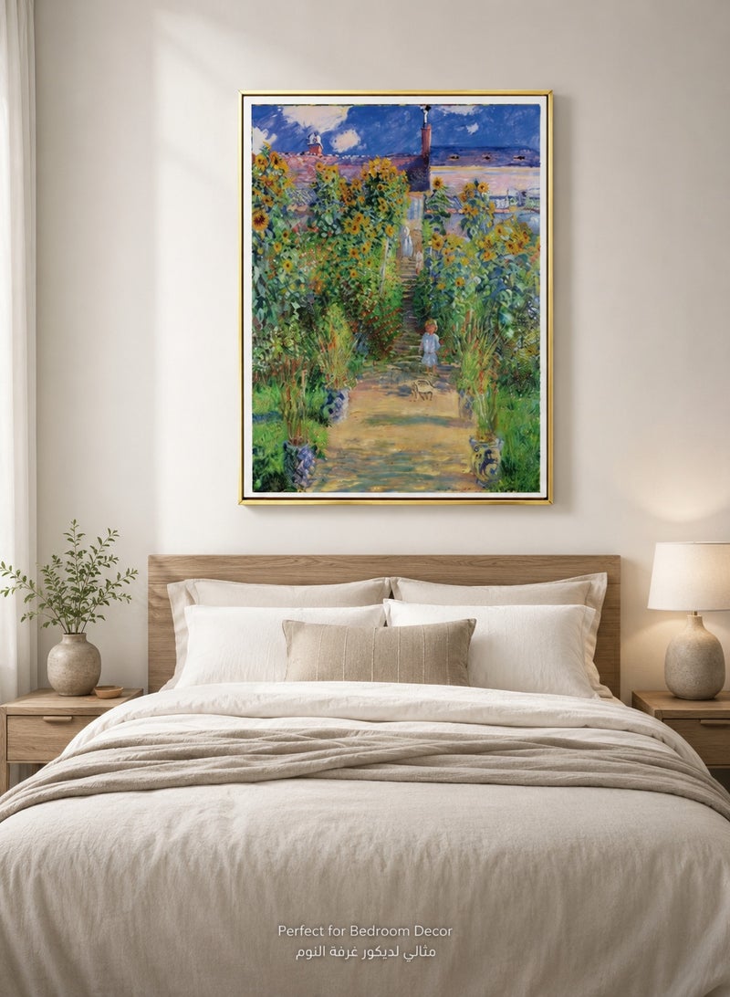 Sisily 1000 Pieces Jigsaw Puzzle Monet Garden Art Puzzle, White Card Paper Smooth Edge Oil Painting Style Puzzle, Finished Size 45.7 × 60.9 cm, Brain Teaser Gift For Adults Family Home Decor - Image 3