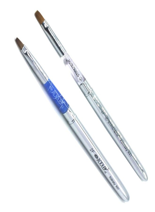 ADDLER Brushes Professional Artist Natural Hair Fine Make Up, Eyeliner Eye Shadow Foundation, Film Face Models Work, Liquid Cream, Power Formula Qty-2. Assorted Colour Size-2F, 4F "STRENGTH" - Image 3