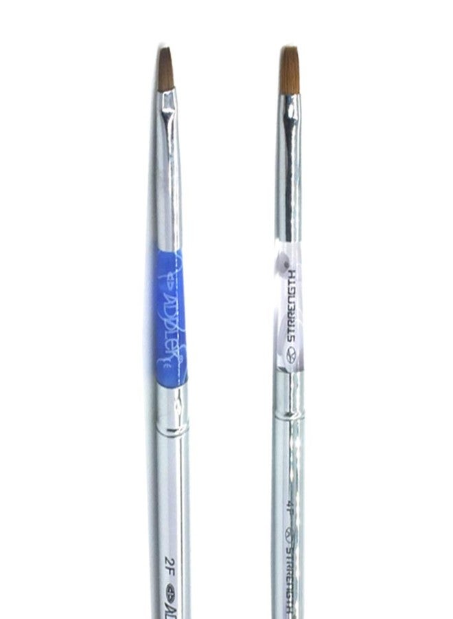 ADDLER Brushes Professional Artist Natural Hair Fine Make Up, Eyeliner Eye Shadow Foundation, Film Face Models Work, Liquid Cream, Power Formula Qty-2. Assorted Colour Size-2F, 4F "STRENGTH" - Image 1