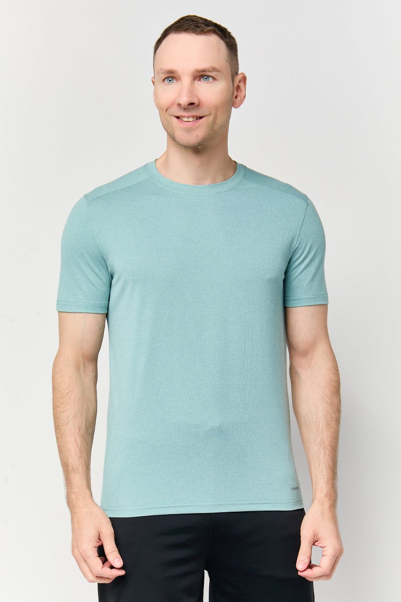 MOTION Men Sportswear Fit Short Sleeve Training T-Shirt, Mint Green - Image 1