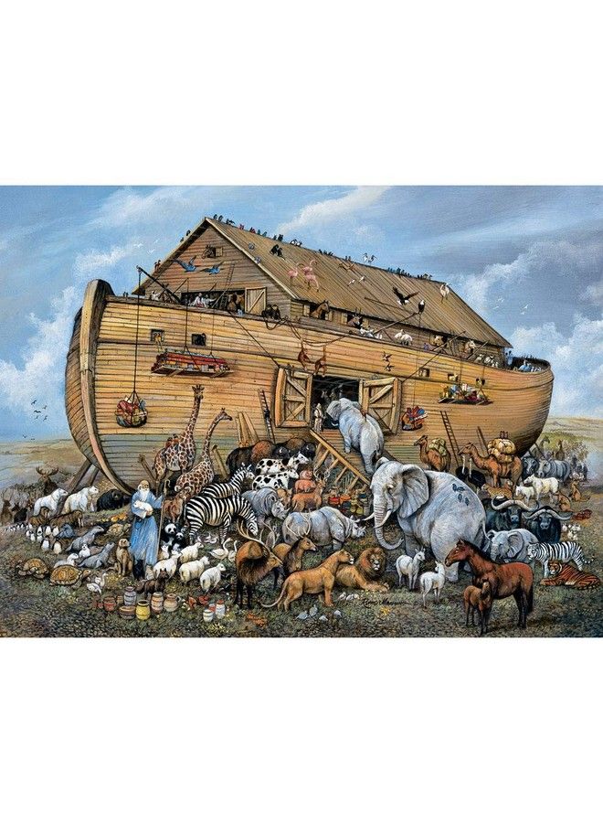 Bits and Pieces لعبة تركيب الصور المقطوعة المكونة من 300 قطعة للبالغين مقاس 18 بوصة × 24 بوصة، سفينة نوح، 300 قطعة من الألغاز الدينية للفنان روين مانينغ - Image 1