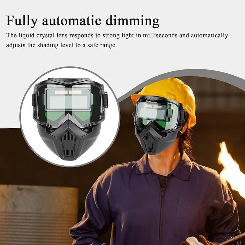 Hetkrishi Auto Darkening Welding Helmet - Powers Welding Masks with 1/1/1/2 Optical Grade Filter - Regular & True Color Instant Eye Protection - Smart Filter Technology Masks for Welding & Spraying - Image 2