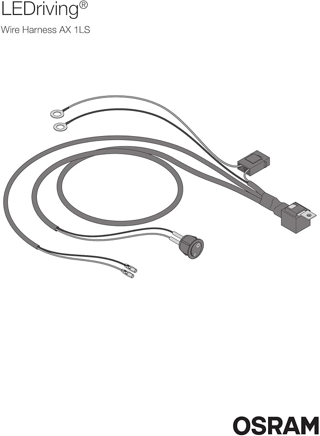 أوسرام تسخير أسلاك ليدريفينج Ax 1Ls، تسخير أسلاك لشرائط إضاءة السيارة، طقم تسخير أسلاك لشريط الإضاءة، مجموعة كابلات لتثبيت مصدر إضاءة واحد، محول لمصابيح السيارة الأمامية - Image 5