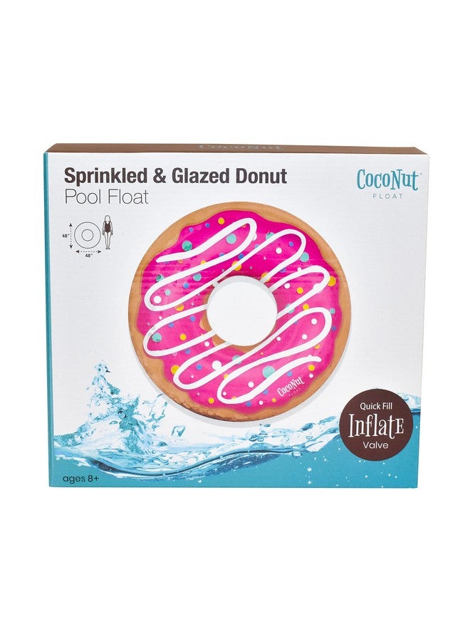 Coconut Float Coconut Outdoor Sprinkled & Glazed Pink Donut Pool Float - Inflatable Pool Ring - Durable Long Lasting Lounge Tube And Water Toy - Fun Decoration For Parties, Events - Ages 8+ Years - Image 4