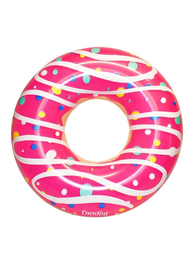 Coconut Float Coconut Outdoor Sprinkled & Glazed Pink Donut Pool Float - Inflatable Pool Ring - Durable Long Lasting Lounge Tube And Water Toy - Fun Decoration For Parties, Events - Ages 8+ Years - Image 1