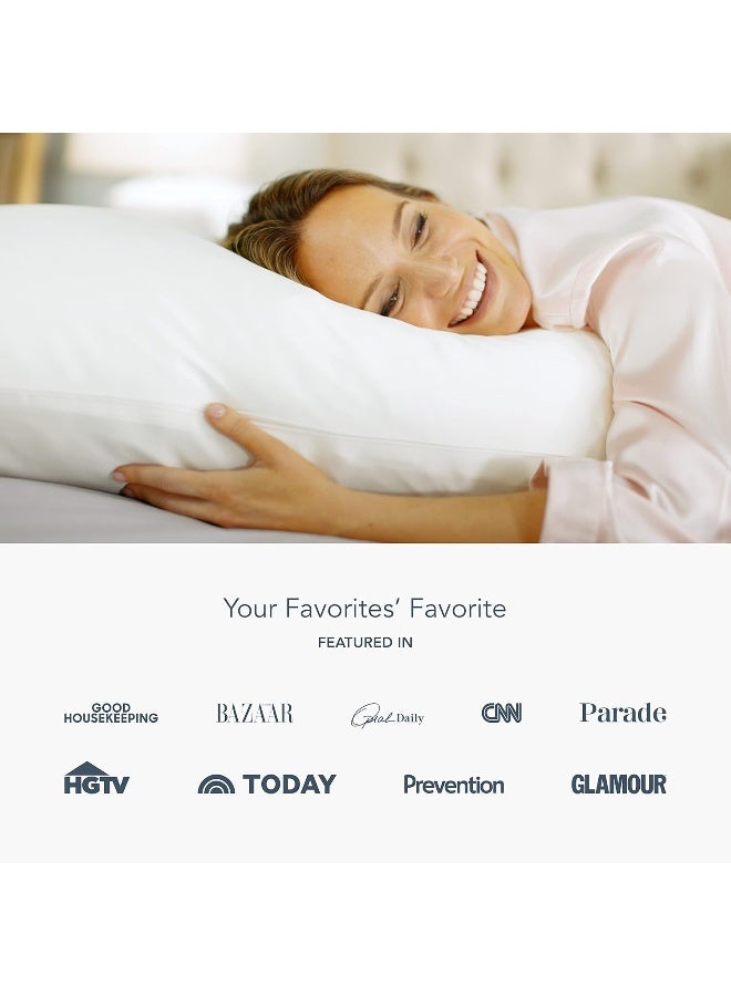 Fishers Finery 19mm 100% Pure Mulberry Silk Pillowcase, Quality Tested (Blue, K) - Image 4