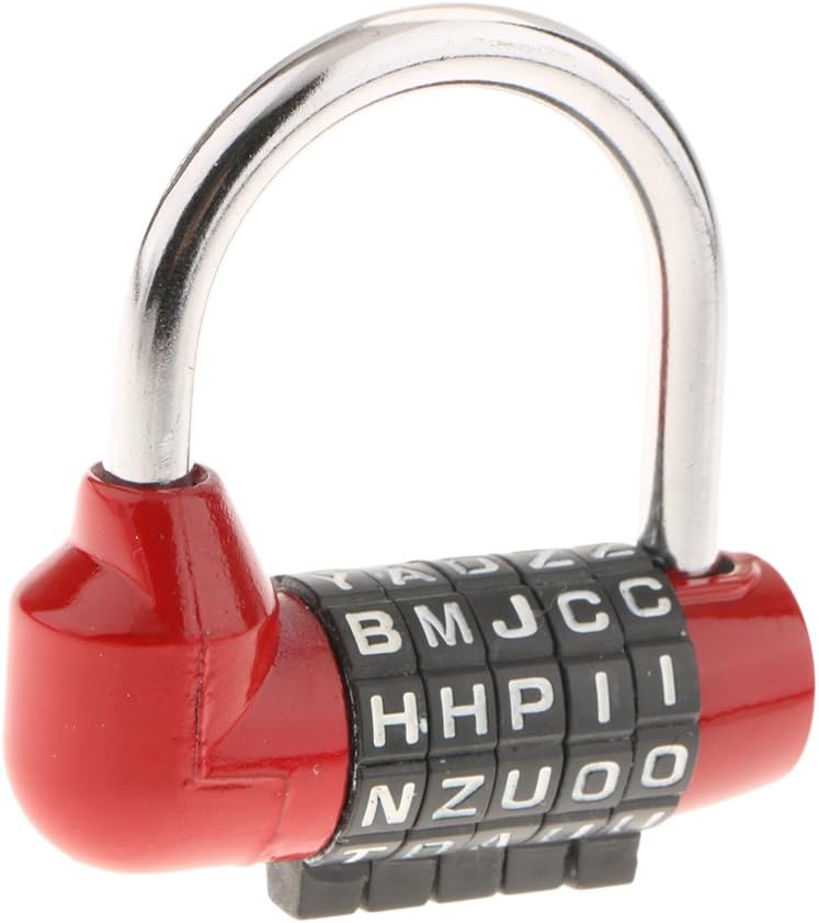 klarakoDigit Dial Combination Code 5 Letters Lock Padlock Suitcase Luggage Pad Lock klarakoRed - Image 4