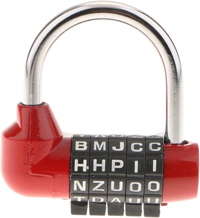 klarakoDigit Dial Combination Code 5 Letters Lock Padlock Suitcase Luggage Pad Lock klarakoRed - Image 1