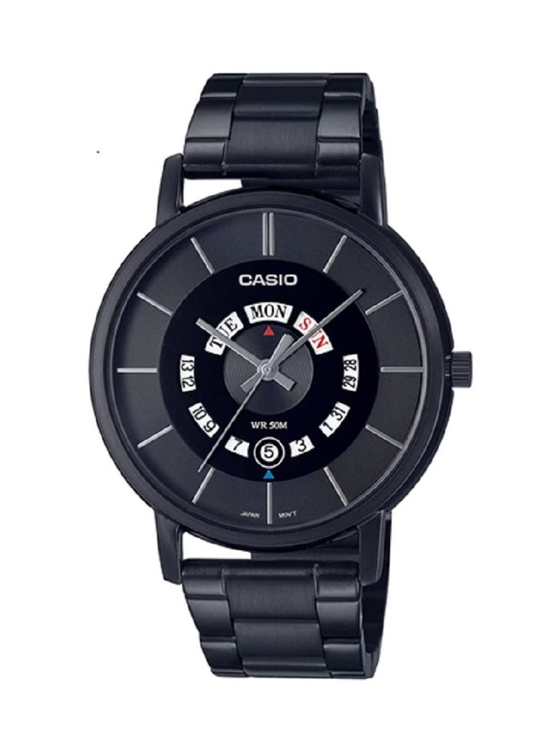 Casio Men Watch - Analog Day and date display Dial Black Dial Stainless Steel Band MTP-B135B-1AVDF. - Image 1