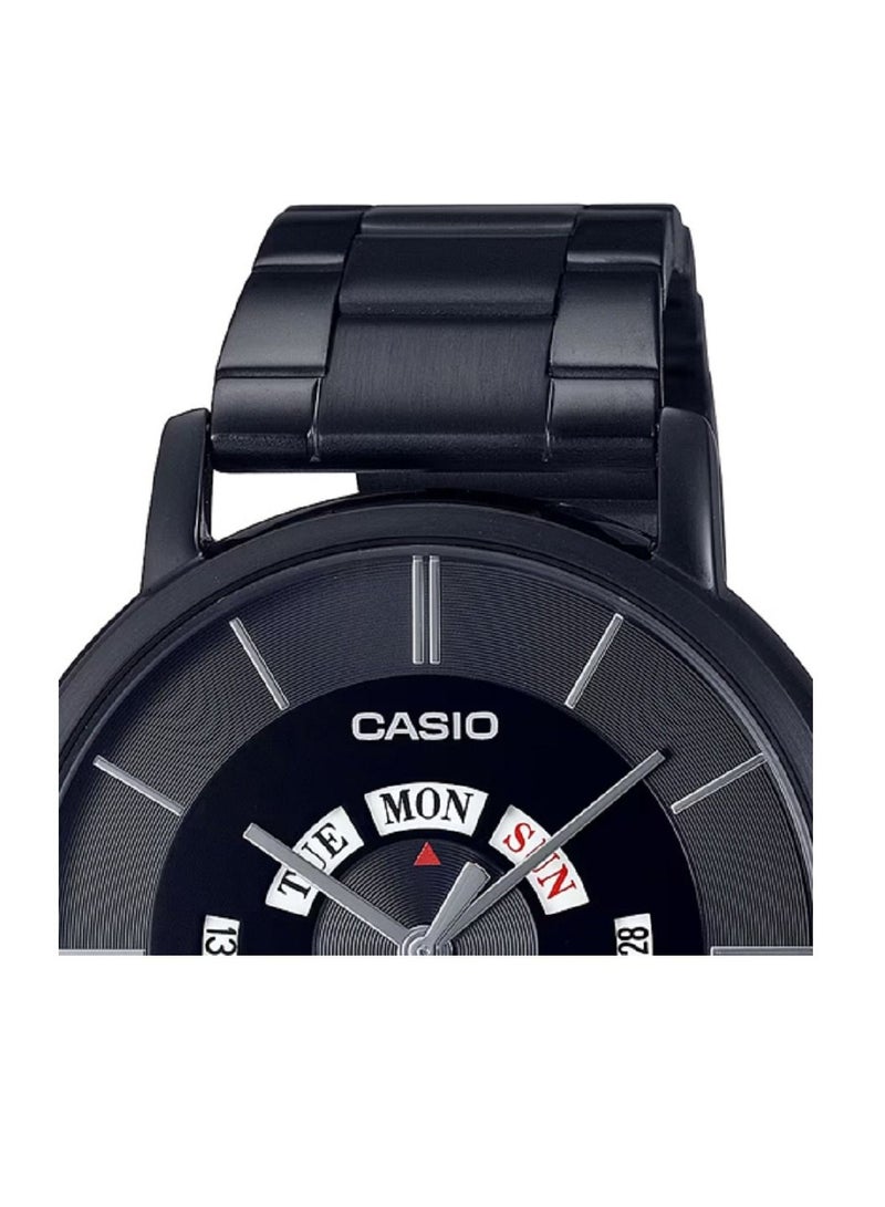 Casio Men Watch - Analog Day and date display Dial Black Dial Stainless Steel Band MTP-B135B-1AVDF. - Image 3