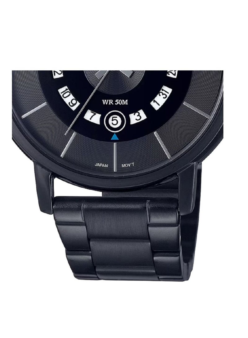 Casio Men Watch - Analog Day and date display Dial Black Dial Stainless Steel Band MTP-B135B-1AVDF. - Image 2