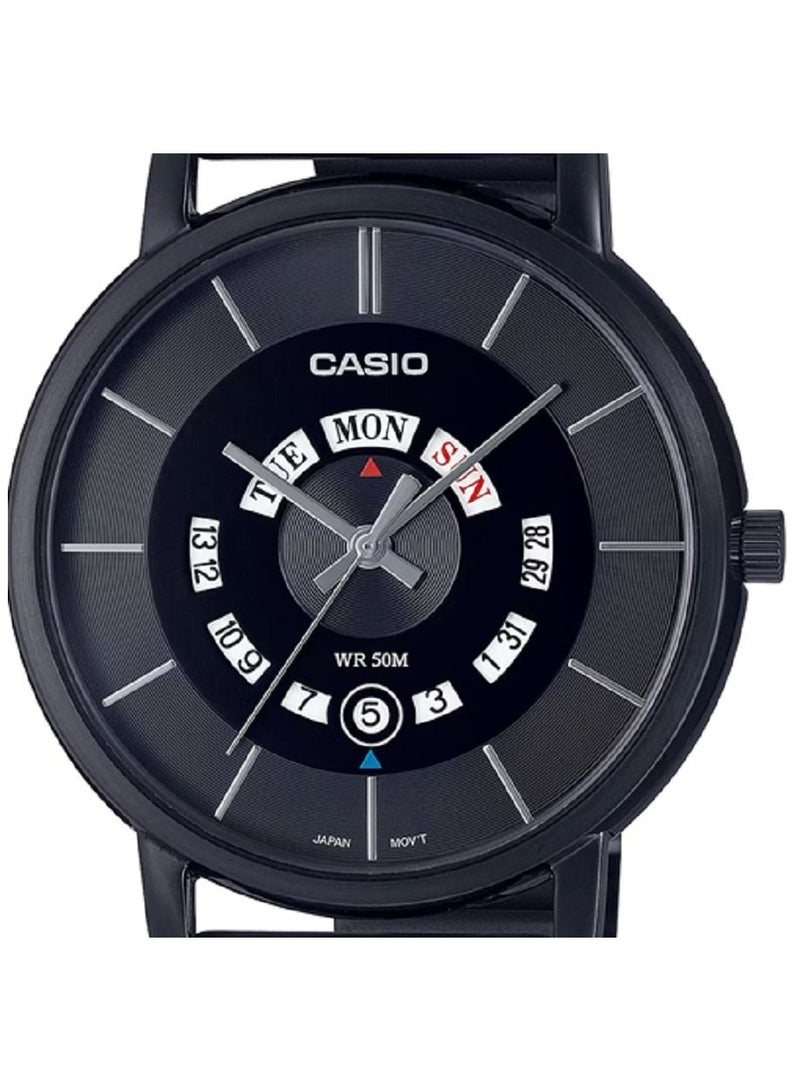 Casio Men Watch - Analog Day and date display Dial Black Dial Stainless Steel Band MTP-B135B-1AVDF. - Image 4