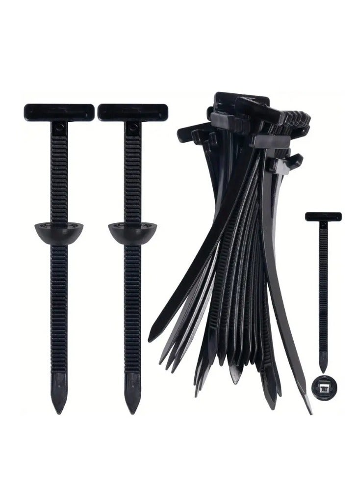 100pcs Heavy-duty Self-locking Nylon Cable Ties - Multi-purpose Plastic Cable Ties for auto repair, office, and outdoor use, including storage racks, auto repair accessories, multi-functional design, nylon cable ties Multi - purpose plastic cable tie buckle tool for daily car repair - Image 1