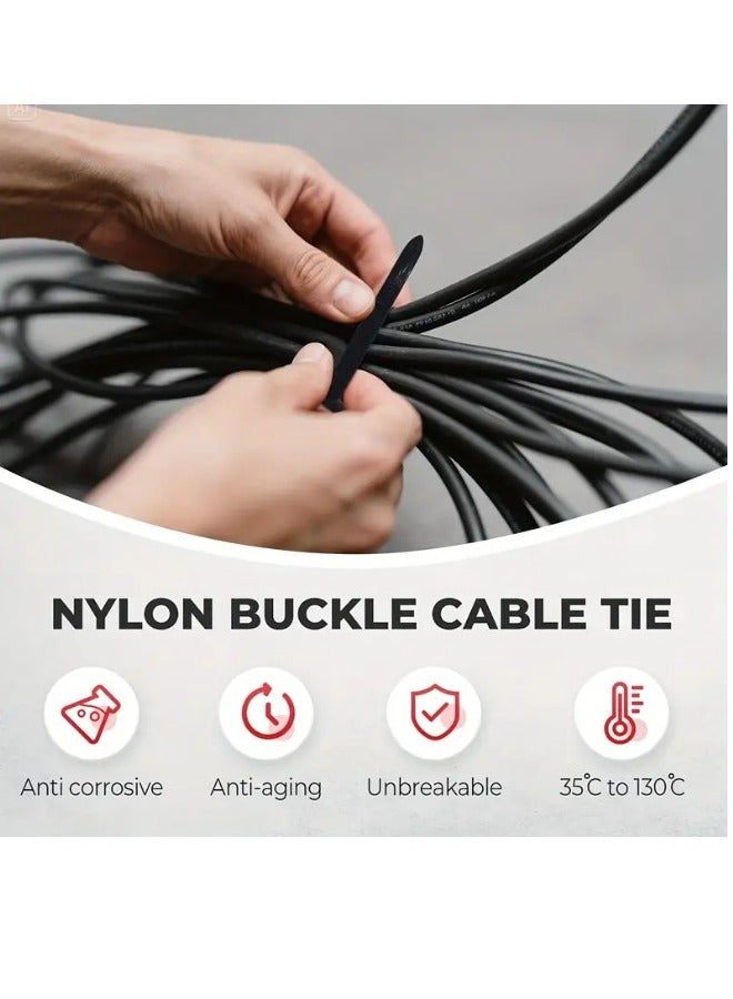 100pcs Heavy-duty Self-locking Nylon Cable Ties - Multi-purpose Plastic Cable Ties for auto repair, office, and outdoor use, including storage racks, auto repair accessories, multi-functional design, nylon cable ties Multi - purpose plastic cable tie buckle tool for daily car repair - Image 5