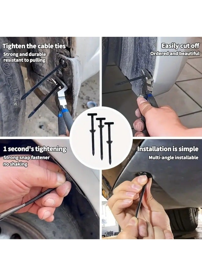 100pcs Heavy-duty Self-locking Nylon Cable Ties - Multi-purpose Plastic Cable Ties for auto repair, office, and outdoor use, including storage racks, auto repair accessories, multi-functional design, nylon cable ties Multi - purpose plastic cable tie buckle tool for daily car repair - Image 4