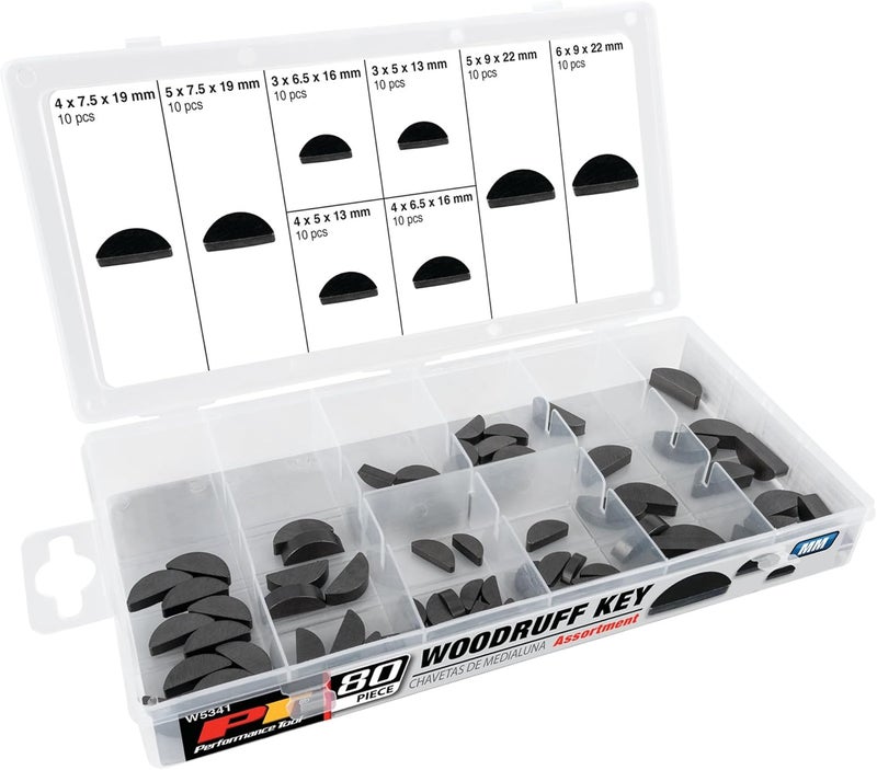 Performance Tool W5341 80pc Woodruff Key Assortment Metric - Image 1