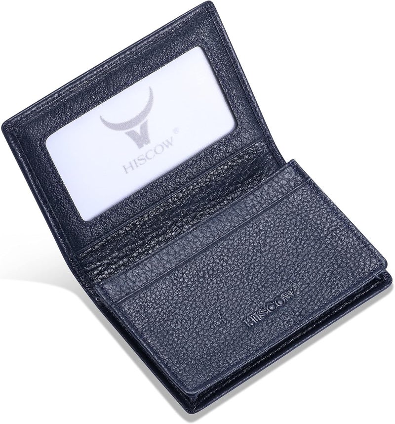 HISCOW Leather Business Card Case Holder for Men & Women, Italian Calfskin - Image 1