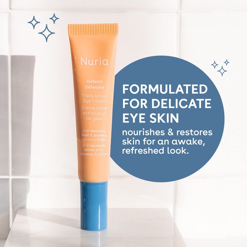 Nuria - Defend Triple Action Eye Cream for Dark Circles, Puffiness and Fine Lines, Nourishing Under Eye Cream with Ginseng and Mulberry Root, 15mL/0.5 fl oz - Image 2