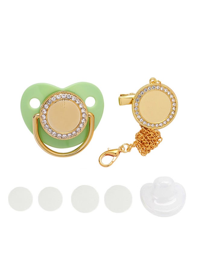 Spot Baby Pacifier With Drill Chain Play Mouth Silicone Sleep Shaped Pacifier Thermal Transfer Blank Pacifier