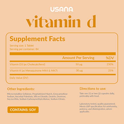 USANA Vitamin D MaximumStrength 2000 IU Vitamin D Supplement to Support an Already Healthy Immune System 84 Tablets - Image 3