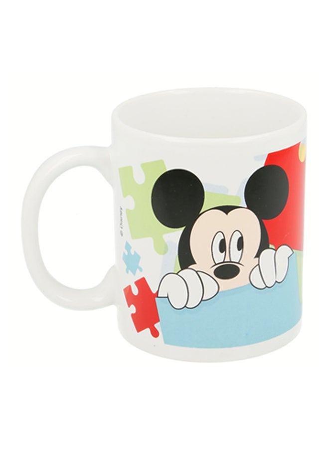 Disney Mickey Mouse Puzzle Printed Mug White/Black/Red - Image 2