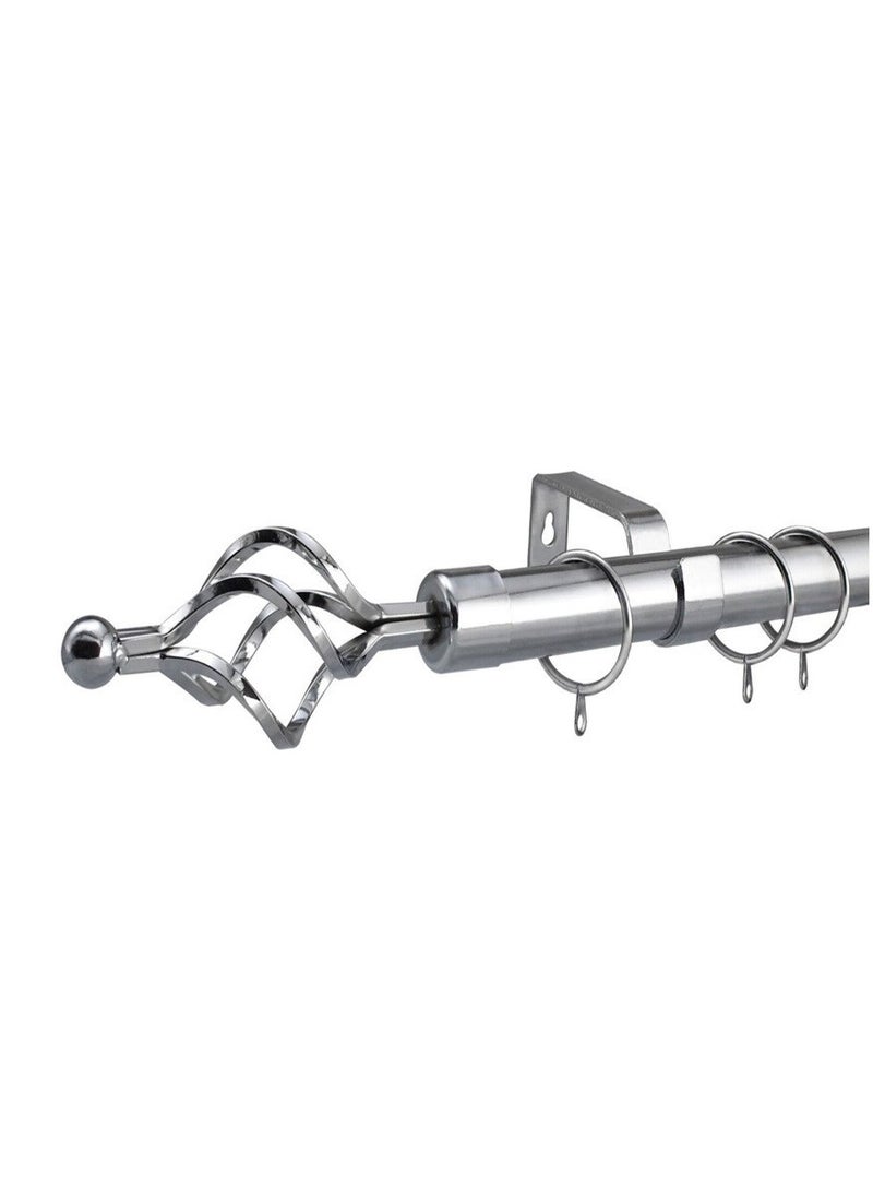 Heavy Duty Adjustable Metal Single Curtain Rod 100cm to 200cm 2 Meter  - Image 1