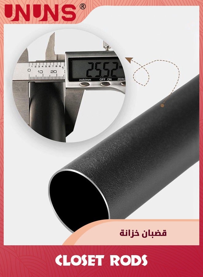 UNUNS Extendable Rod,70 To 120cm Adjustable Closet Rods For Hanging Clothes Wardrobes,Window Shower Hanging Curtain Rod,Black - Image 2