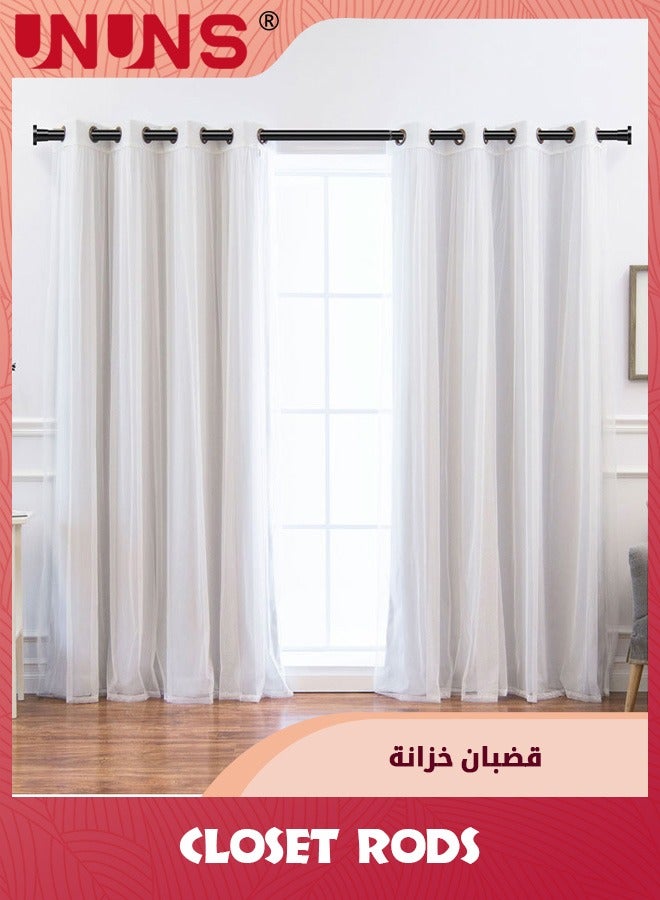 UNUNS Extendable Rod,70 To 120cm Adjustable Closet Rods For Hanging Clothes Wardrobes,Window Shower Hanging Curtain Rod,Black - Image 5