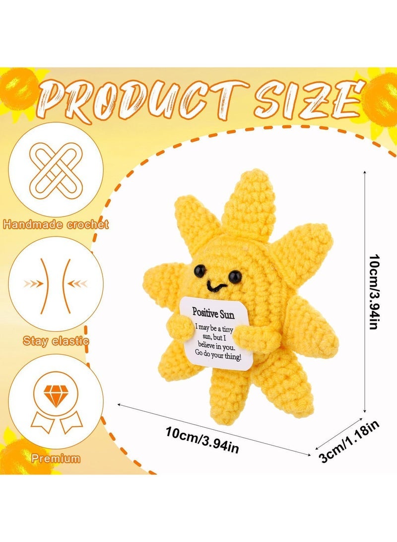 general Funny Positive Crochet Sun - Handmade Yarn Ornament, Cute Smile Decoration for Kids Room/Bag/Keychain, Healing Gift - Image 2