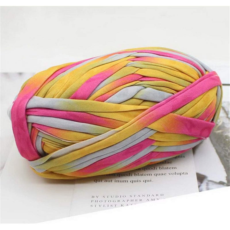 1 PCS Colorful TShirt Yarn Knitting Yarn Fabric Crochet Cloth for DIY Knitted Fabric Art 40 RedYellow