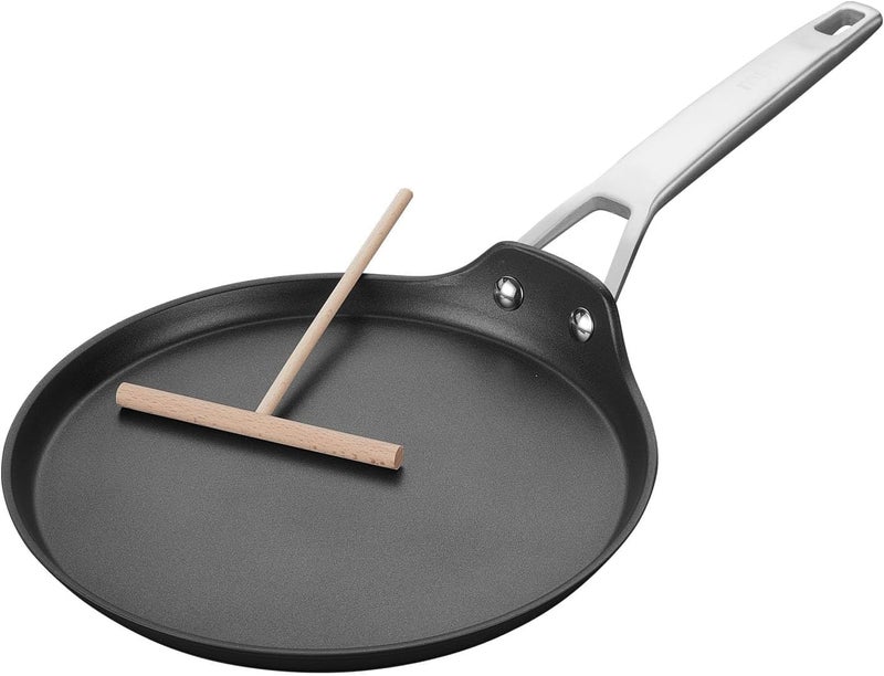 MsMk Crepe Pan with Spreader, 8 Inch Titanium and Ceramic Nonstick Flat Skillet Tortilla Egg Pan, Induction Compatible, PFOA Free, Oven Safe to 700°F - Image 1