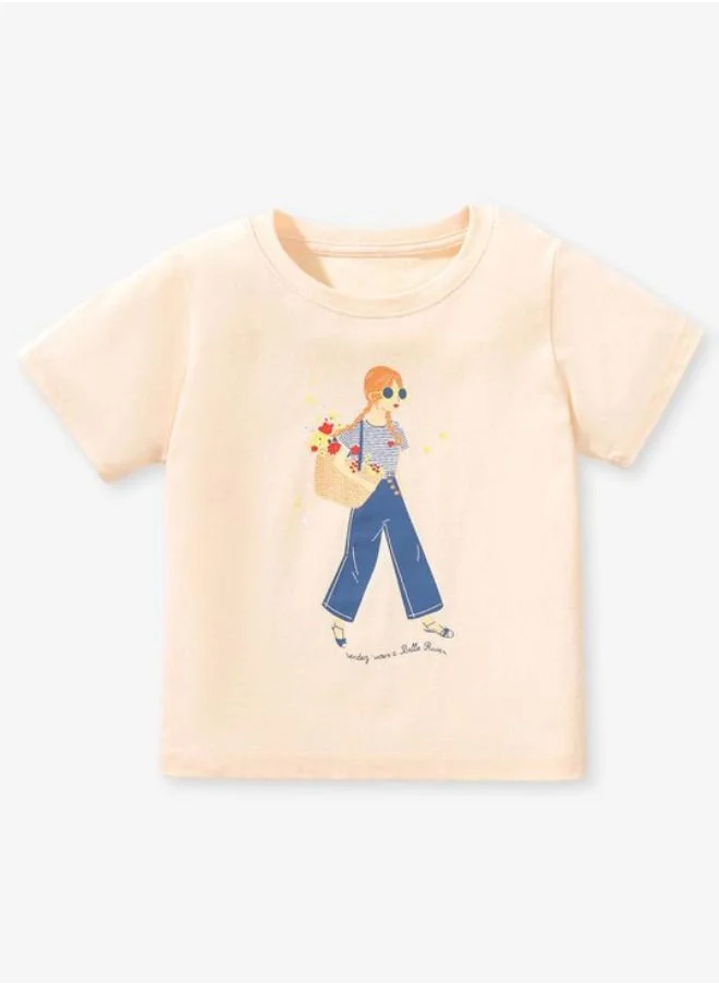 YUNIQEE Pink Printed Short Sleeve Crew Neck T-Shirt