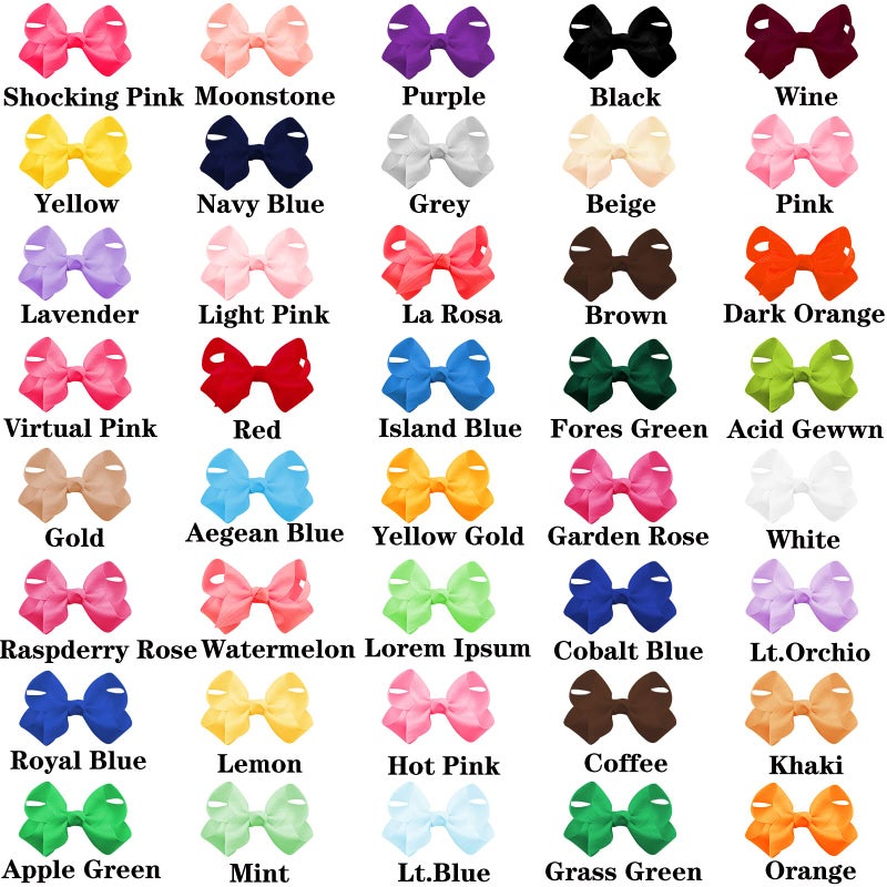 Oaoleer 40Pcs 3" Grosgrain Ribbon Alligator Clips, Barrettes & Hair Accessories for Baby Girls, Infants, Toddlers, Kids, Teens, Children (3 Inch, 40 Colors) - Image 2
