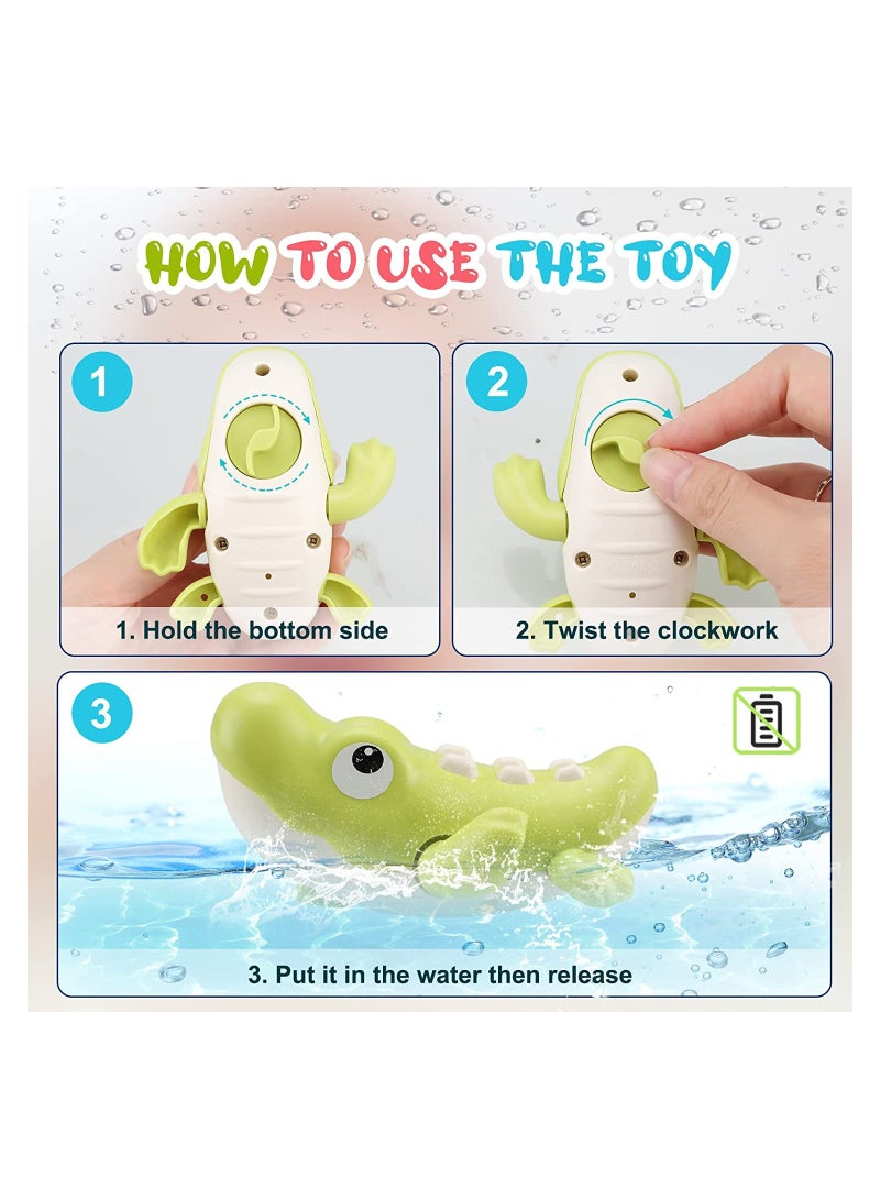 SOLARAE Bath Toys Cute Animal Baby Bathtub Wind Up Toys 3 Pack Swimming Pool Bath Toys for Toddlers 1-3 Water Play Set Shower Beach Gift for Age 1 2 3 4 5 6Year Old Kids Infant Boys Girls - Image 4