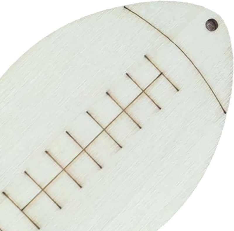 20x Wood Football Cutouts Wood Slices for Home Decoration DIY Craft Project - Image 2