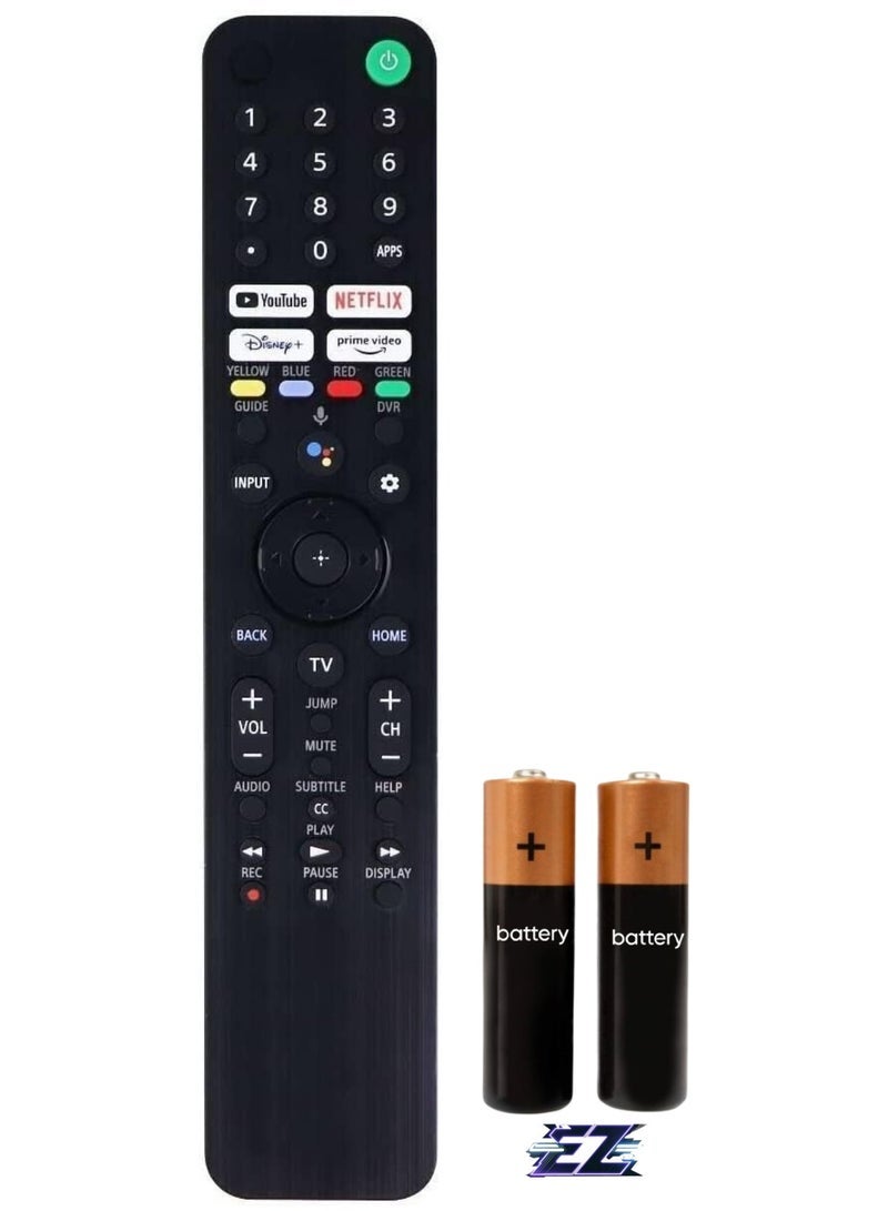 PopZa Replacement for Sony RMF-TX520U Smart Voice Control Compatible with Bravia TV Models 1-009-952-11 KD-43X80J KD-43X85J KD-50X80J XR-50X90J XR-50X94J XR-5A80J XR-55A84J XR-7A80CJ with battery - Image 1