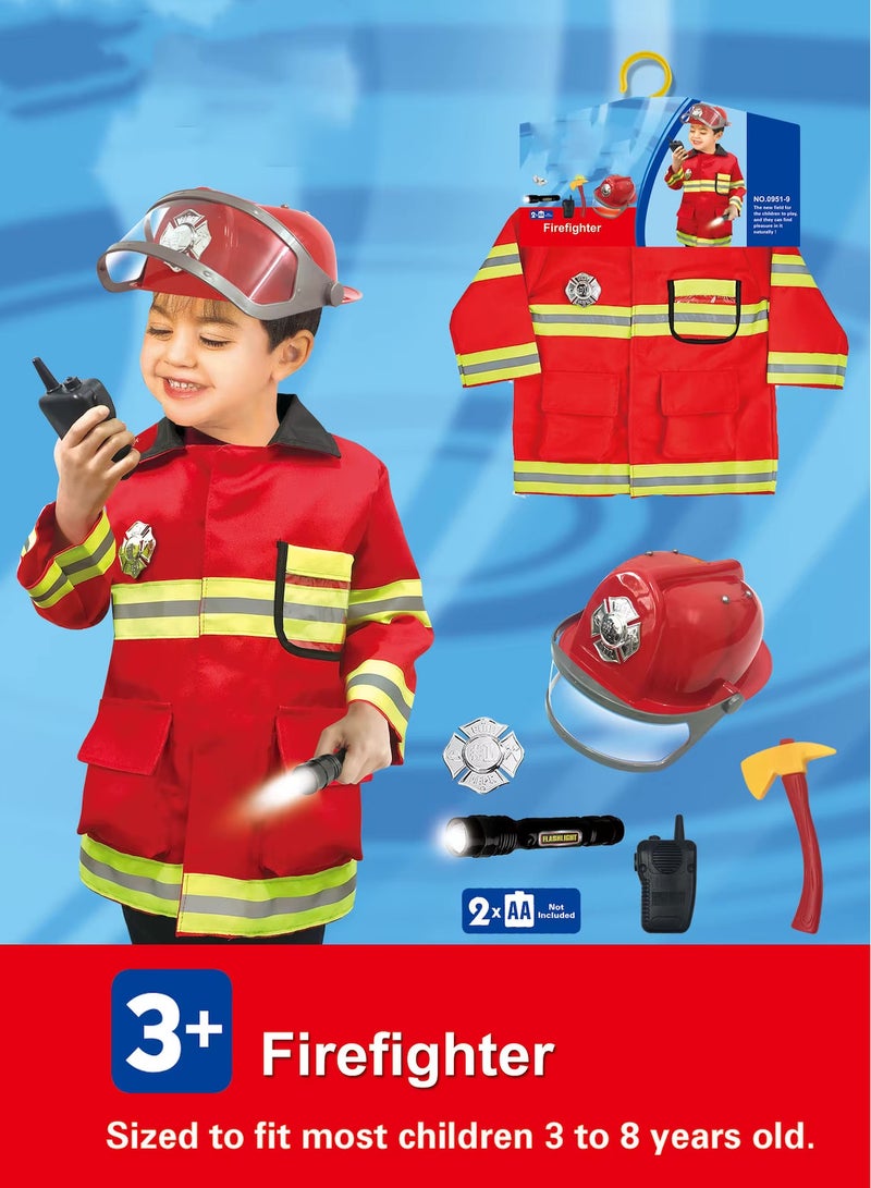 Le Sheng Kid's Firefighter Costume, Size Fits Most Children 3-8 Years Years Old, Role Play Costume, No 0951-9 - Image 1